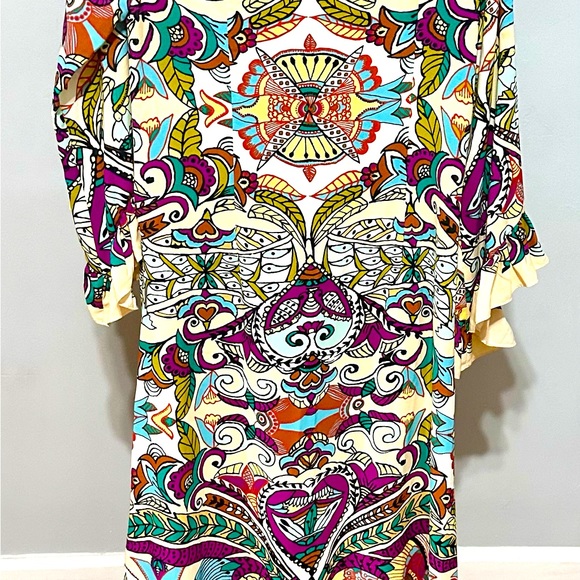 Zara Paisley Printed Dress with Tie V Neckline and Long sleeves. Women’s Medium. - Picture 7 of 11